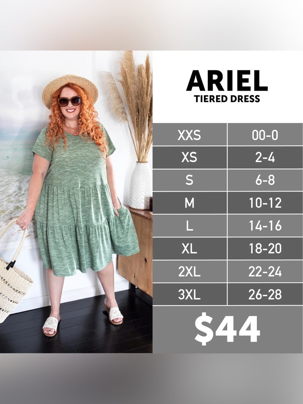 LuLaRoe Ariel Coral-Pink Tiered Short Sleeve Dress - Picture 4 of 4